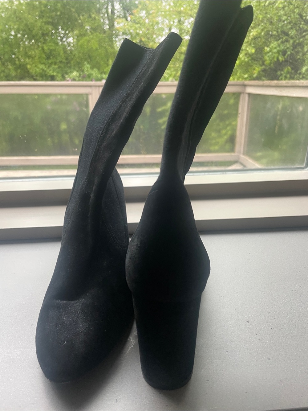 Stuart Weitzman Black Suede High Heel Ankle Boots